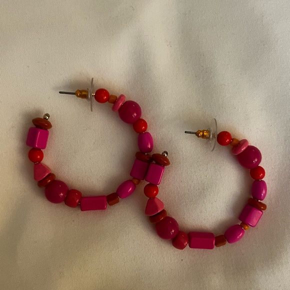 J.Crew Enamel Bead Hoop Earrings - Picture 2 of 2